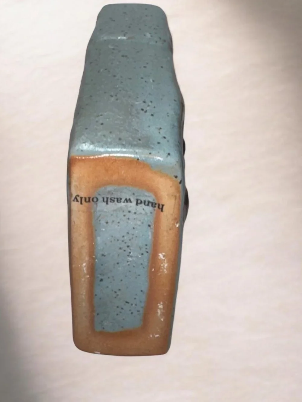 Ceramic Fish Motif Decorative Cruet In Blue Speckled Glaze With Embossed Design